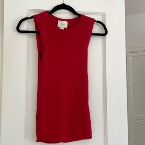 Ruby red knit rubbed tank brand new